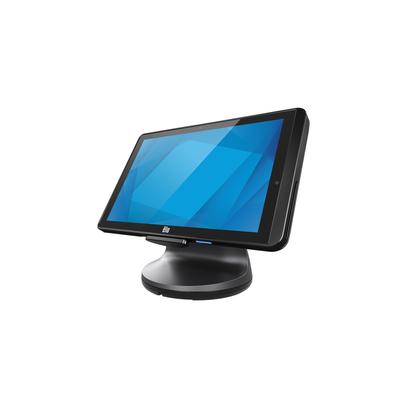 Elo Pay 10" sur socle, trois quarts gauche